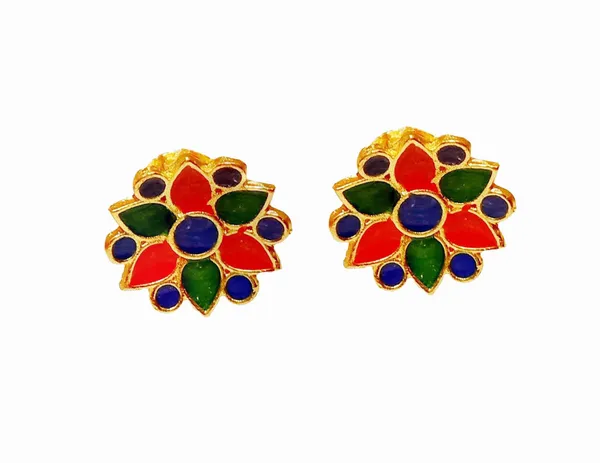 Assamese_Traditional_Copper_Gold_Plated_Multi_Colour_Thuriya_Stud_Earring_For_Girls_&_Women